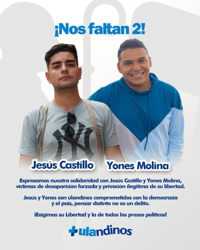 Detenidos Jesús Castillo y Yoner Molina